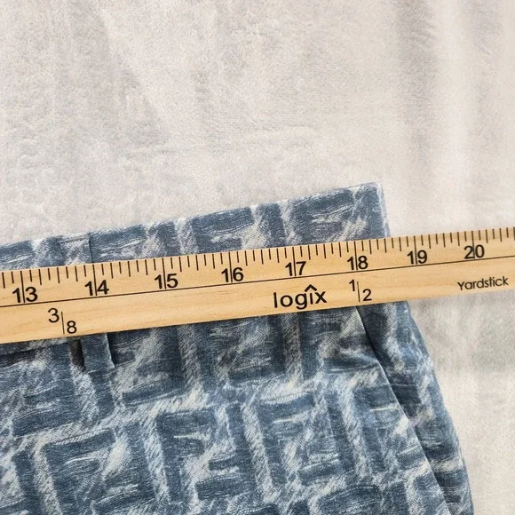 Fendi FF Logo Linen Shorts Mens Bermuda Blue White IT 52 FB0821 AR62 - Picture 8 of 15